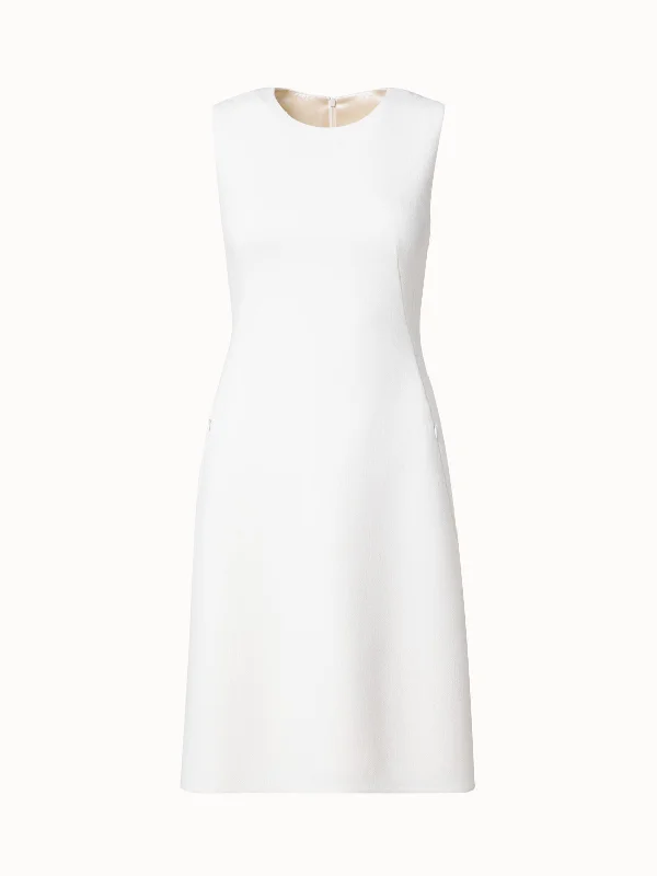 Wool Crêpe Double-Face Sheath Dress