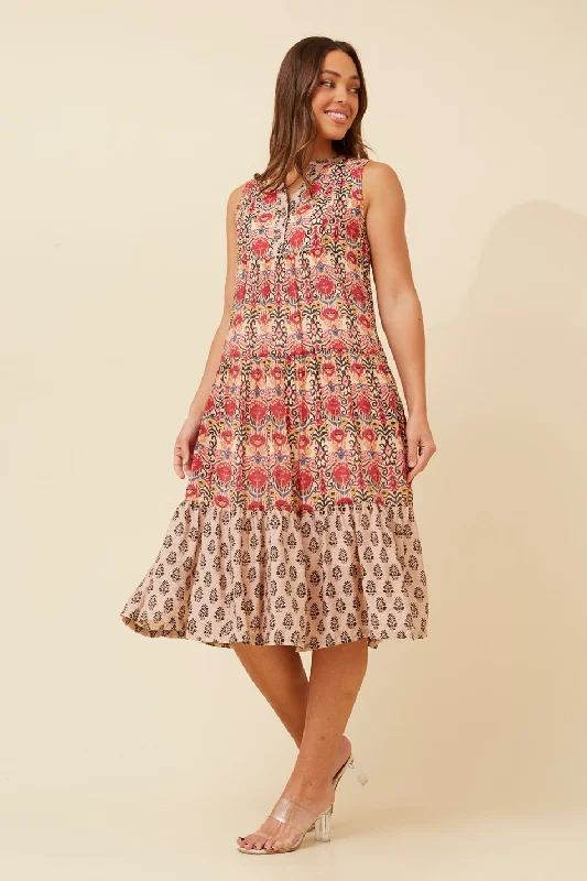 AILEEN TIERED MIDI DRESS