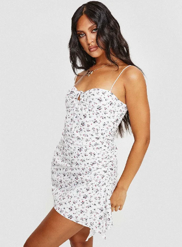 Brigitte Mini Dress White / Floral