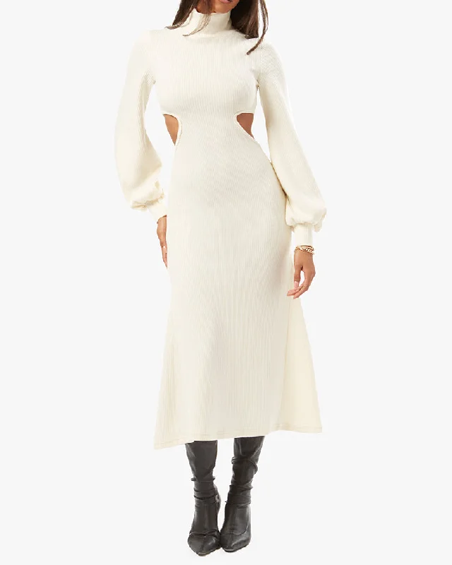 Cutout Wide Rib Sweater Dress