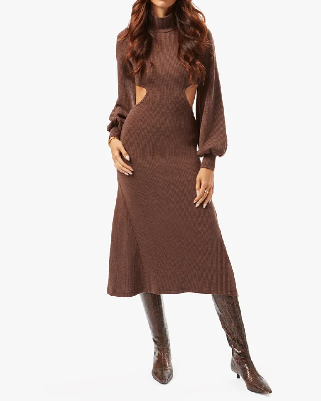 Cutout Wide Rib Sweater Dress