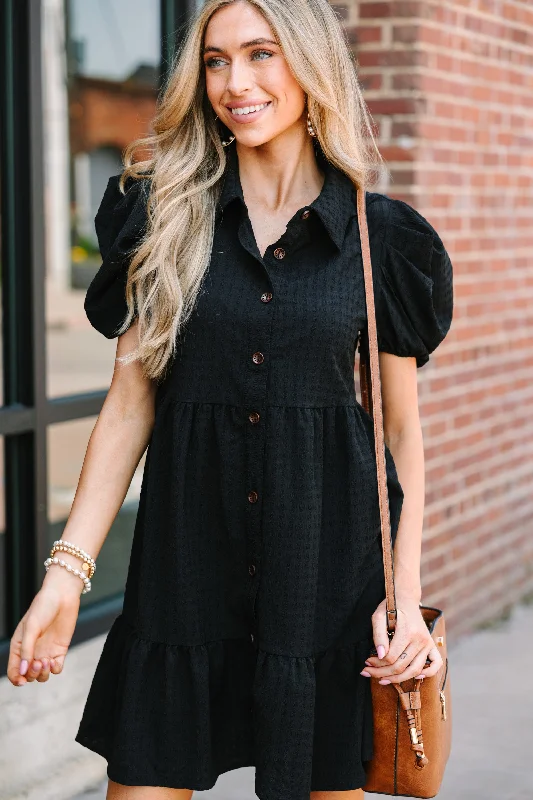 Feeling Confident Black Babydoll Dress