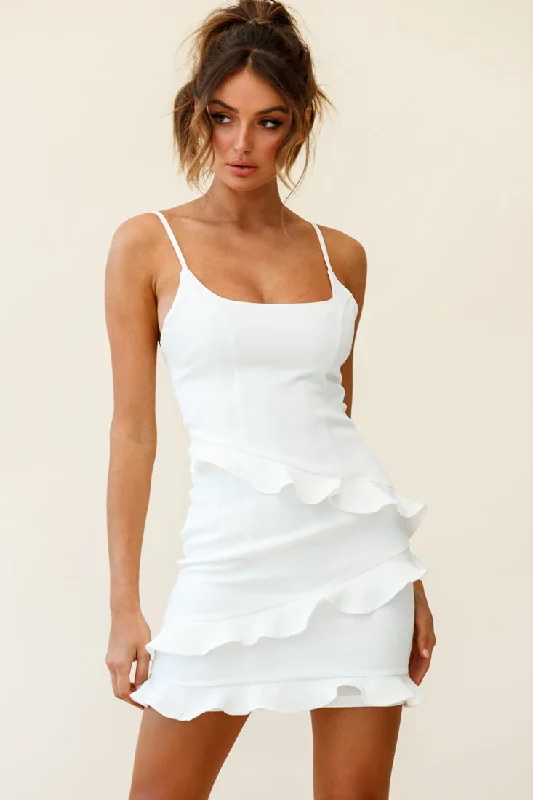 Frilled To Meet You Mini Dress White