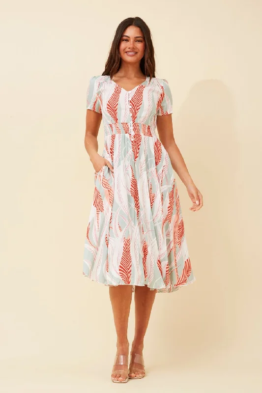 KEGAN PRINTED MIDI DRESS