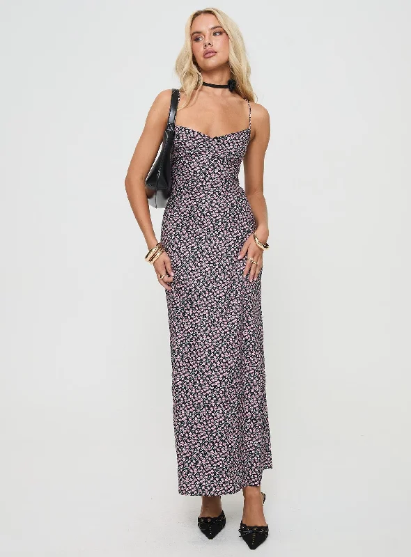 Laurent Maxi Dress Black Floral