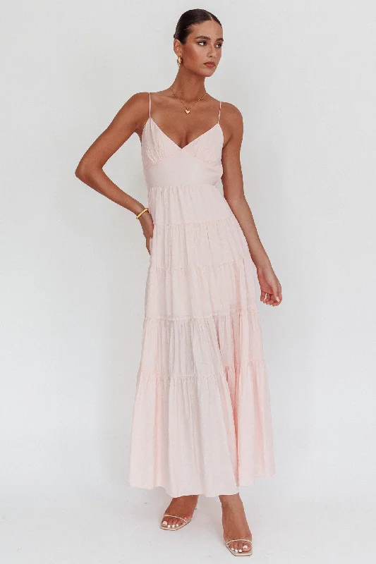 Main Attraction Cami Strap Maxi Dress Blush