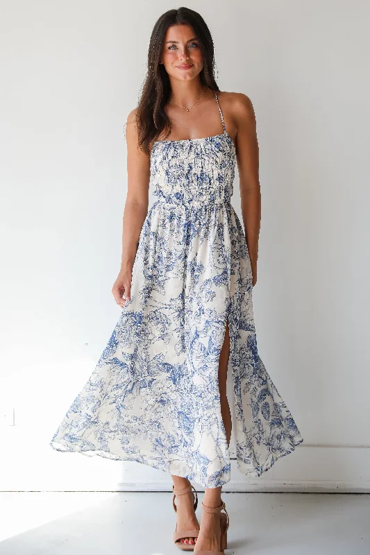 FINAL SALE - Modern Composure Cream Floral Maxi Dress