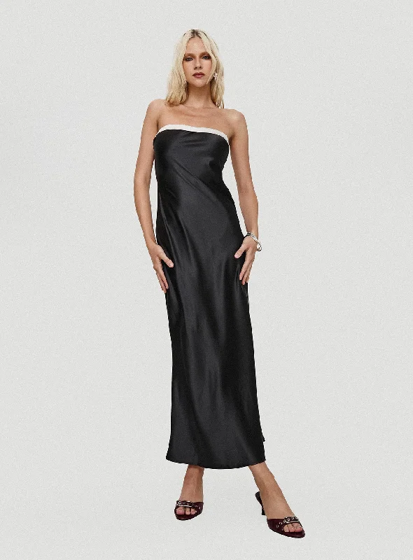 Phillipa Strapless Maxi Dress Black