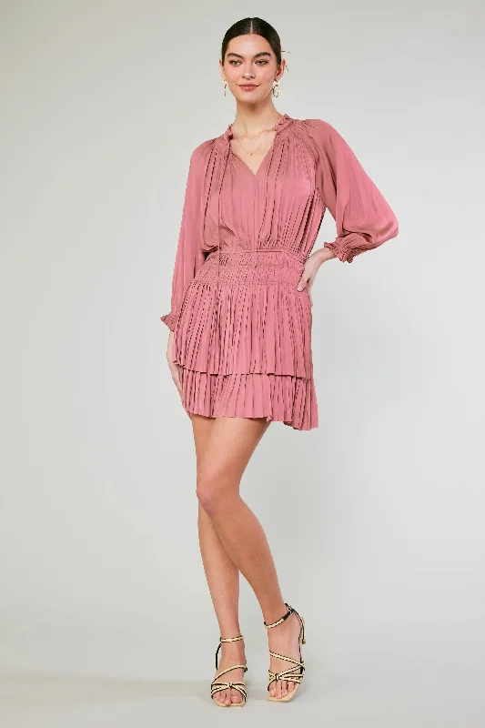 Aurelie Pleated Mini Dress