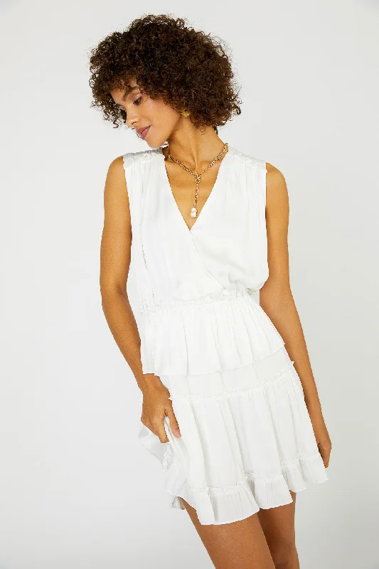 Ruffled Surplice Mini Dress