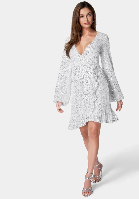 Sparkle Wrap Mini Dress